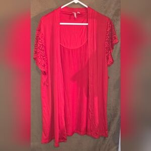 Chic Red Lace Kimono